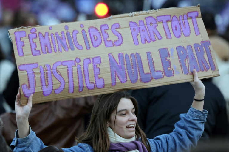 Une manifestation contre les violences faites aux femmes à Paris, le 25 novembre 2023