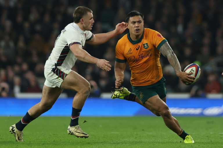 L'Australien Len Ikitau à Twickenham le 9 novembre 2024