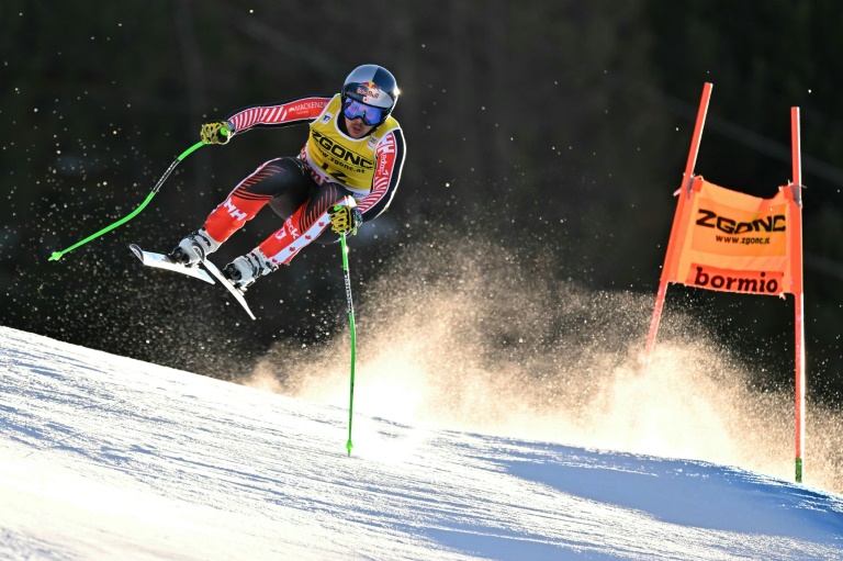 James Crawford lors de la descente de Bormio, le 28 décembre 2024