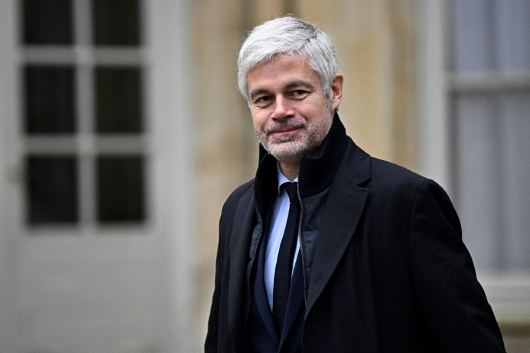 Le président du groupe Droite républicaine à l'Assemblée nationale Laurent Wauquiez, le 26 novembre 2024 à Matignon, à Paris