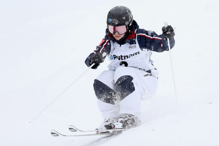 Perrine Laffont à la Coupe du monde de ski de bosses sur la piste de Deer Valley à Park City (Utah), le 2 février 2017