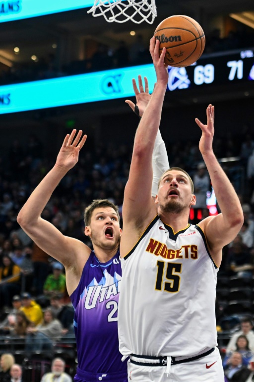 Le pivot de Denver Nikola Jokic, auteur d'un triple-double contre le Utah Jazz, le 30 décembre 2024 à Salt Lake City