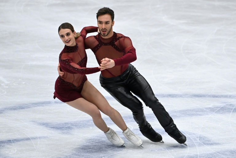 Gabriella Papadakis et Guillaume lors des championnats du monde de danse sur glace à Montpellier en France le 25 Mars 2022