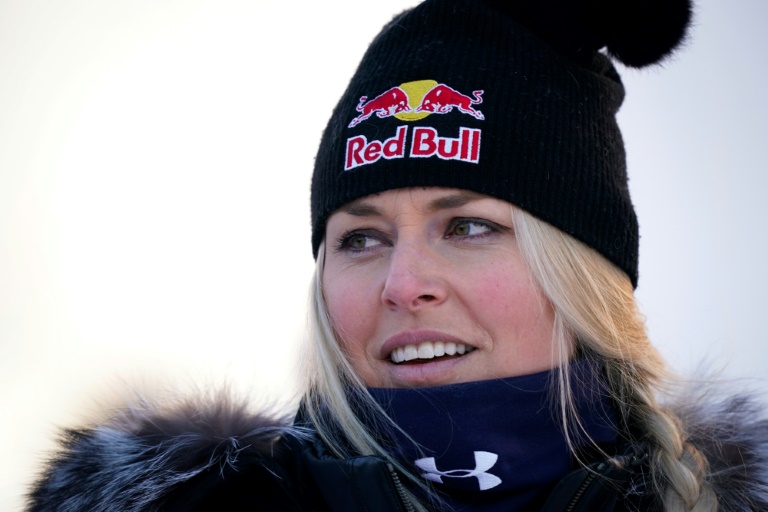 Lindsey Vonn après la descente d'Are, en Suède, le 4 février 2019