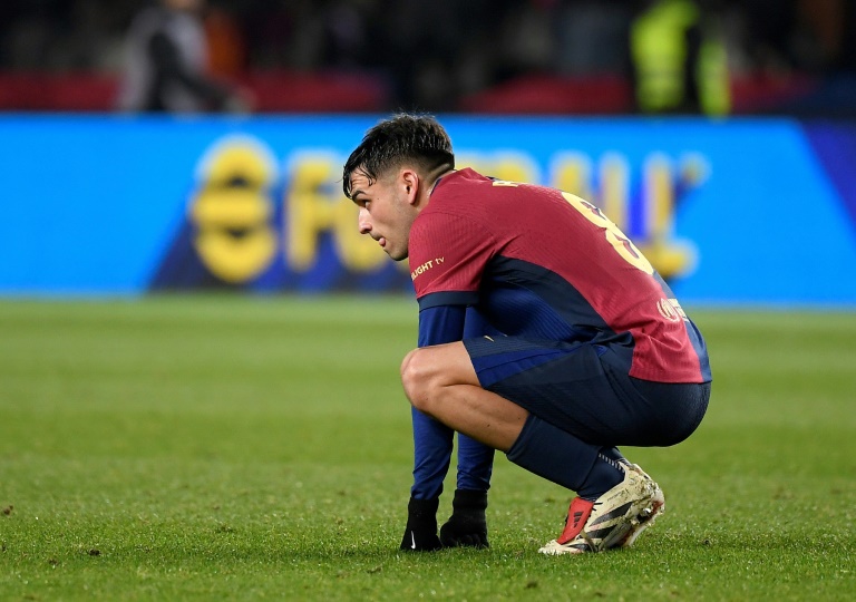 Le joueur de Barcelone Pedri lors du match de la 17e journée du championnat d'Espagne contre Leganés au stade Olimpic Lluis Companys à Barcelone le 15 décembre 2024.