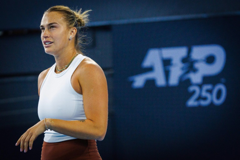 La numéro un mondiale Aryna Sabalenka à l'entraînement avant le tournoi de Brisbane, en Australie, le 24 décembre 2024