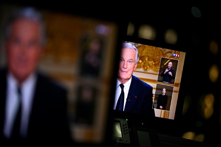 Le Premier ministre Michel Barnier lors d'une interview télévisée avec France2 à Matignon, le 3 décembre 2024