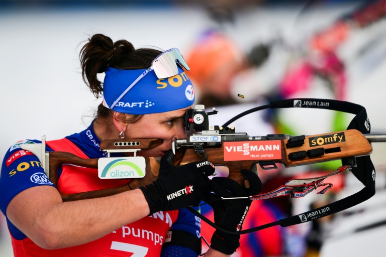 Julia Simon lors de la poursuite du Grand-Bornand, le 21 décembre 2024