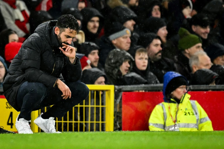 L'entraîneur de Manchester United Ruben Amorim lors du match perdu comme Nottingham Forest, le 7 décembre 2024 à Old Trafford