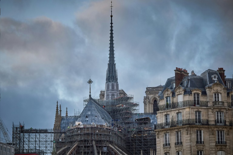 La flèche de Notre-Dame prise le 28 novembre 2024, quelques jours avant la réouverture de l'édifice