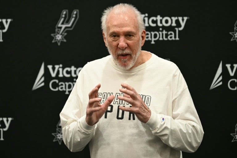 Gregg Popovich en conférence de presse de pré-saison NBA, le 30 septembre 2024 à San Antonio