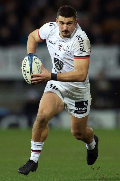 Le joueur de Toulouse Thomas Ramos lors du match de Champions Cup de rugby contre Exeter au stade Sandy Park d'Exeter le 15 décembre 2024.