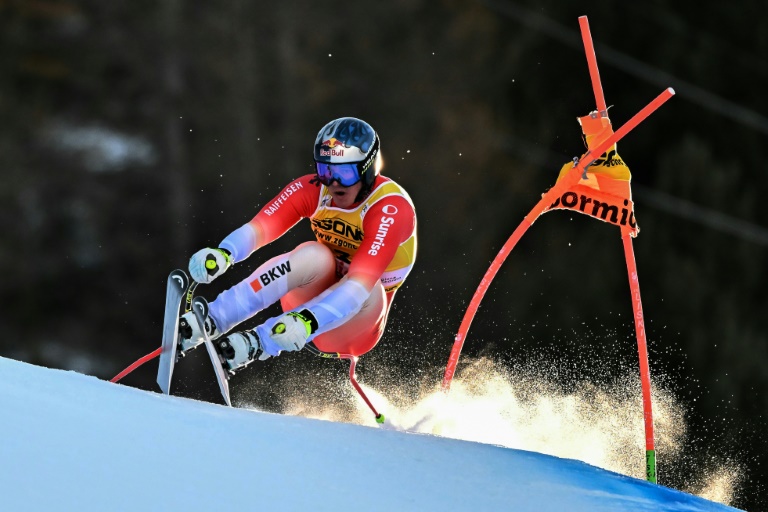 Franjo von Allmen lors de la descente de Bormio, le 28 décembre 2024