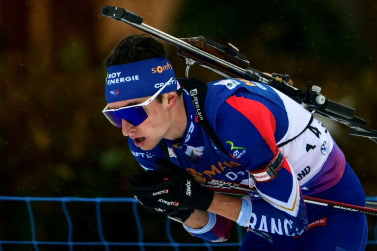 Eric Perrot au Grand-Bornand, étape de coupe du monde de biathlon, le 19 décembre 2024