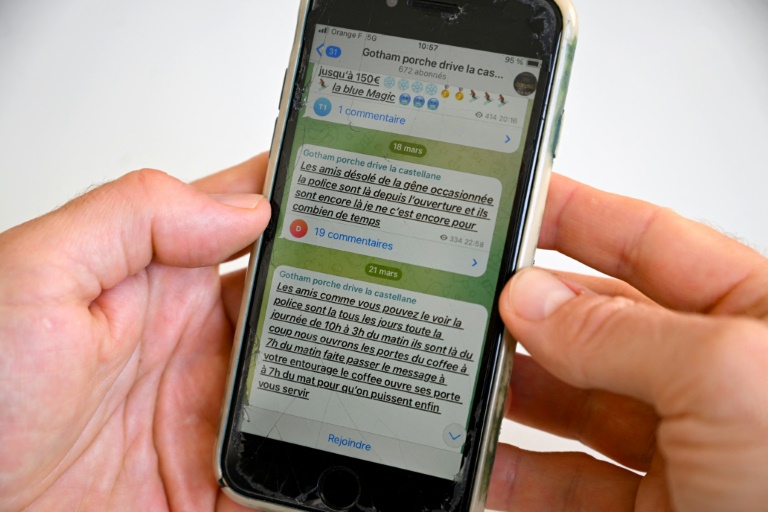 Un message Telegram envoyé par des trafiquants de drogue à des clients potentiels, le 22 mars 2024 à Marseille