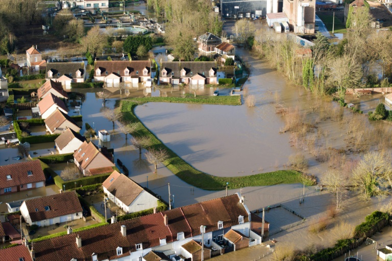 Les inondations à Blendecques, dans le Pas-de-Calais, le 4 janvier 2024