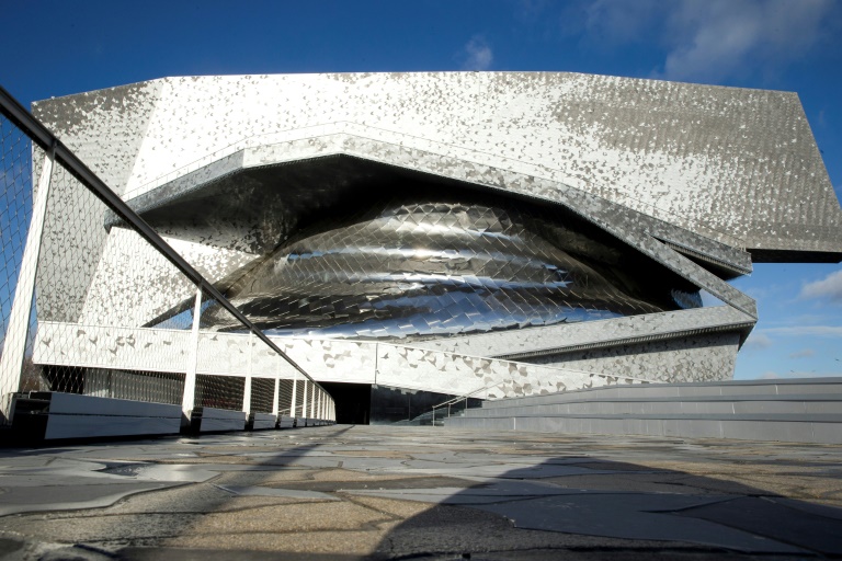 La salle de concert de la Philharmonie de Paris, oeuvre de l'architecte français Jean Nouvel, le 14 janvier 2016 à Paris