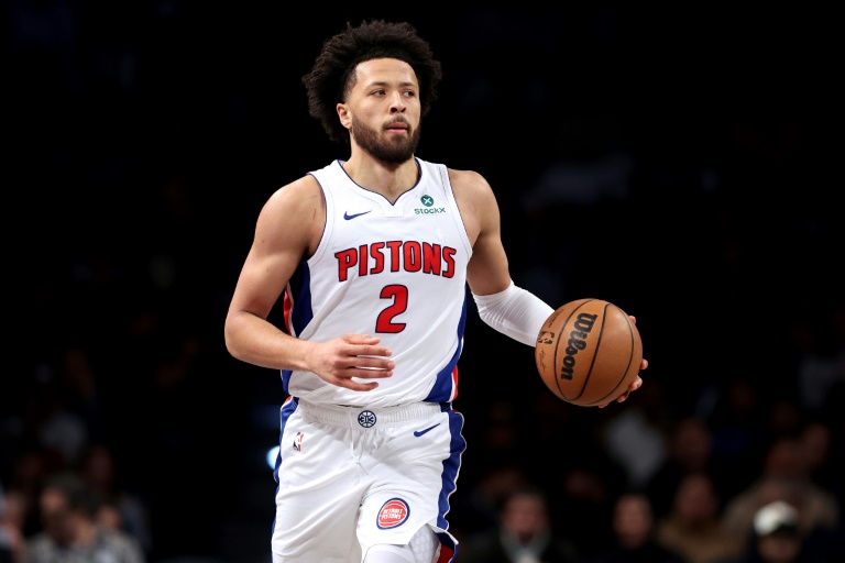 Cade Cunningham, des Detroit Pistons, lors d'un match contre les Brooklyn Nets, le 8 janvier 2025 à New York