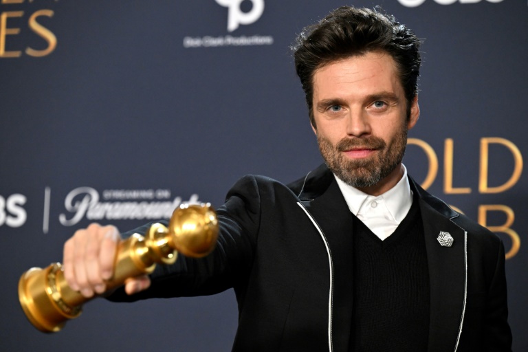 L'acteur Sebastian Stan à la cérémonie des Golden Globes à Beverly Hills, en Californie, le 5 janvier 2025