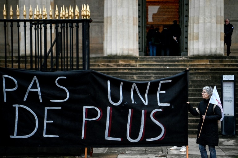 Rassemblement contre les violences faites aux femmes devant le palais de justice de Bordeaux, le 29 janvier 2025