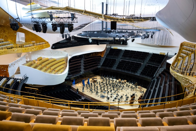 Une vue générale de l'intérieur de la Philharmonie de Paris, le 11 mai 2023