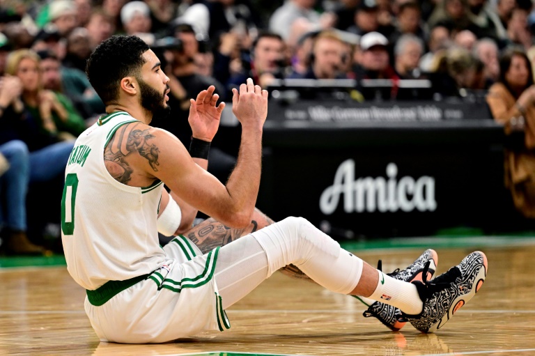 Jayson Tatum (Boston Celtics) lors du match contre les Sacramento Kings en NBA à Boston, le 10 janvier 2025.