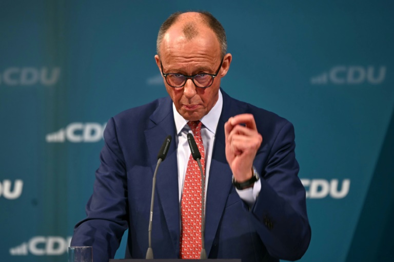 Le leader et candidat au poste de chancelier de a CDU, Friedrich Merz, le 19 janvier 2025 à Brilon, en Allemagne