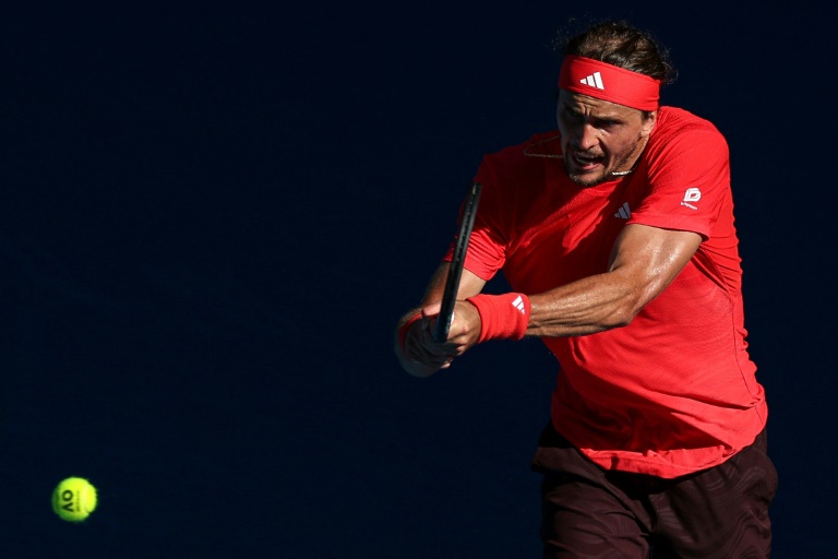 L'Allemand Alexander Zverev en quart de finale de l'Open d'Australie contre l'Américain Tommy Paul le 21 janvier 2025 à Melbourne