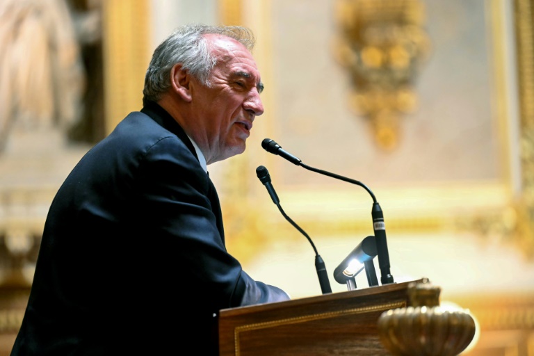 Le Premier ministre François Bayrou prononce un discours au Sénat, le 15 janvier 2025 à Paris