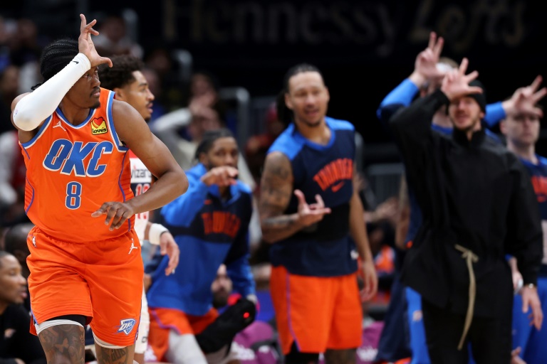 Jalen Williams, du Thunder d'Oklahoma City, lors de la victoire contre les Wizards, le  12 janvier 2025 à Washington DC