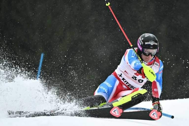 Le Français Steven Amiez lors du slalom de Kitzbühel, le 26 janvier 2025