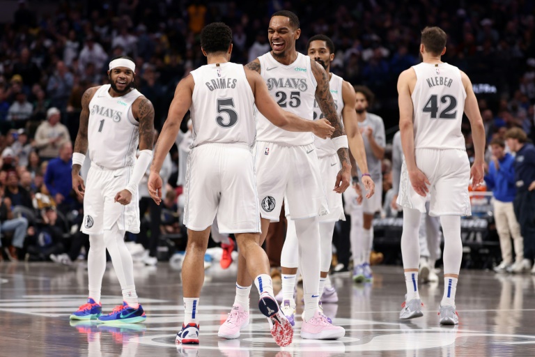 Les Mavericks lors du match NBA contre les Los Angeles Lakers, le 7 janvier 2025 à Dallas