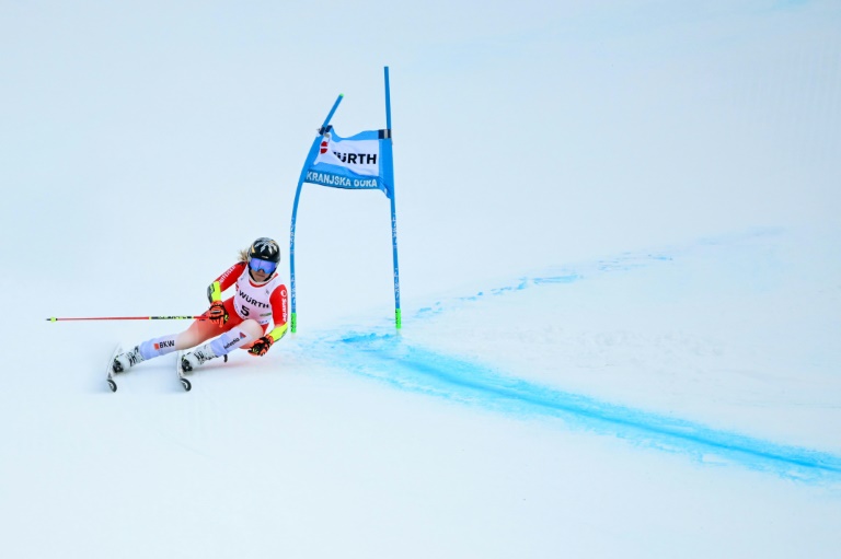 La Suissesse Lara Gut-Behrami lors de la deuxième manche du géant de Kranjska Gora (Slovénie), le 4 janvier 2025