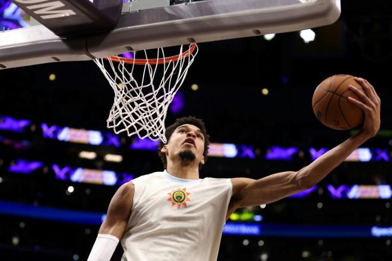 Victor Wembanyama (San Antonio Spurs) sur le parquet des Los Angeles Lakers, le 13 janvier 2025.