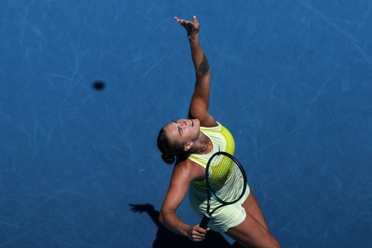 Aryna Sabalenka au 3e tour de l'Open d'Australie le 17 janvier 2025 à Melbourne.