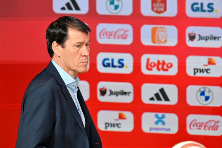 Rudi Garcia, nouveau sélectionneur de la Belgique, lors de sa première conférence de presse, à Tubize, le 24 janvier 2025