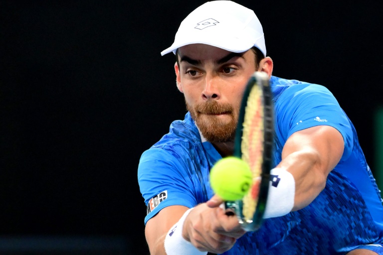 Le Français Benjamin Bonzi lors de sa défaite contre le Tchèque Jiri Lehecka, au 3e tour de l'Open d'Australie, le 17 janvier 2025 à Melbourne