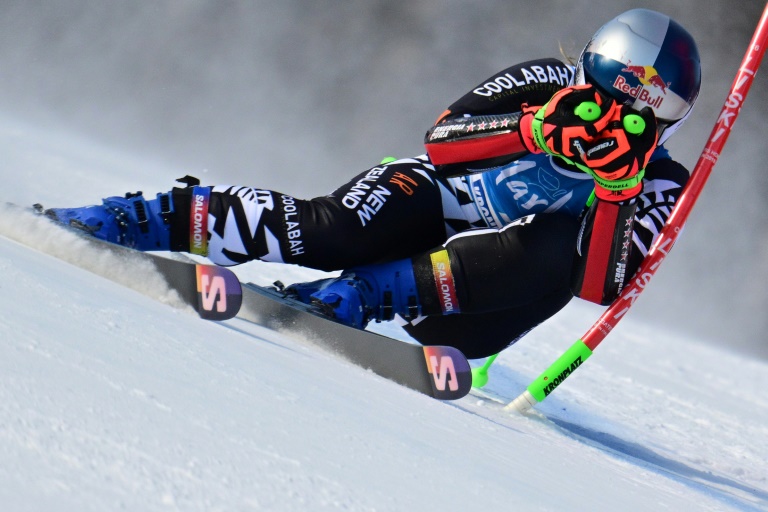 La Néo-Zélandaise Alice Robinson durant la première manche du slalom géant de Kronplatz le 21 janvier 2025