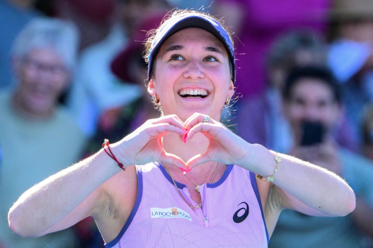 Eva Lys après sa victoire au 2e tour de l'Open d'Australie, le 16 janvier 2025 à Melbourne