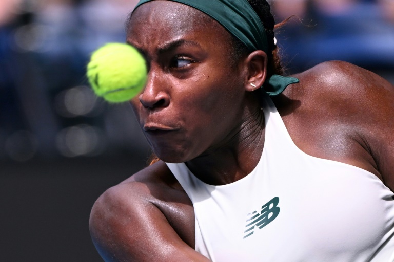 Coco Gauff en 8es de finale de l'Open d'Australie, le 19 janvier 2025 à Melbourne