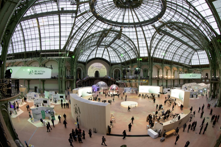 Au Sommet sur l'intelligence artificielle au Grand Palais à Paris, le 10 février 2025