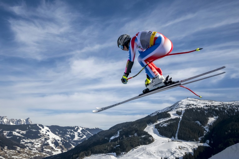 La Française Laura Gauché sur la piste du super-G des Mondiaux de Saalbach, le 6 février 2025