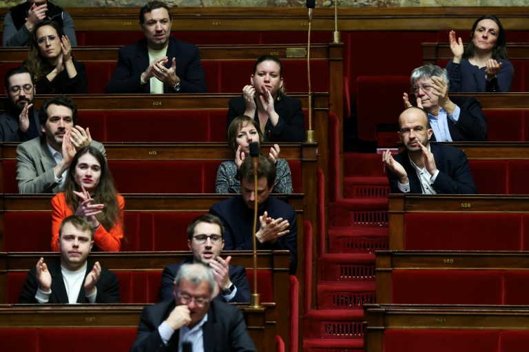 Les députés de la France Insoumise (LFI) à l'Assemblée nationale, le 10 février 2025 à Paris