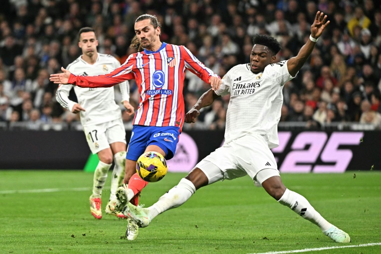 Antoine Griezmann et Aurélien Tchouameni à Madrid le 8 février 2025