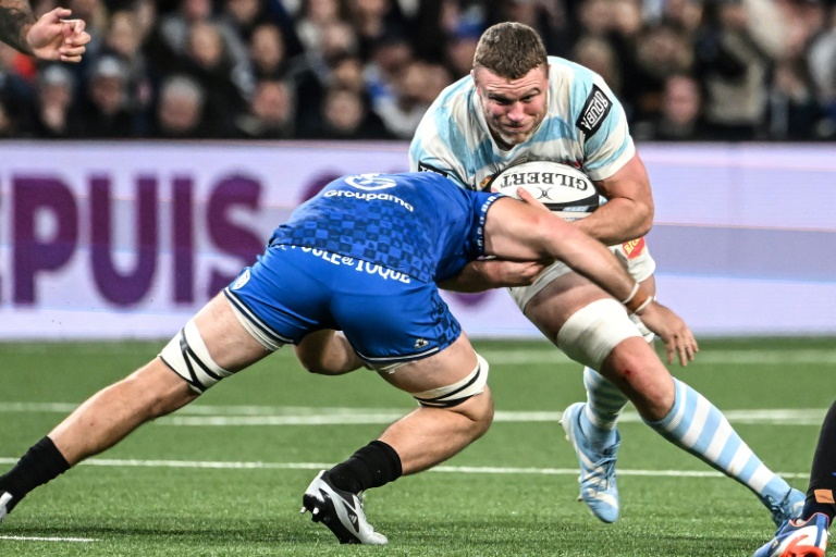 Will Rowlands du Racing92  en action lors du match de Top14 contre le RC Vannes à La Défense Arena de  Nanterre le 15 février 2025 en France