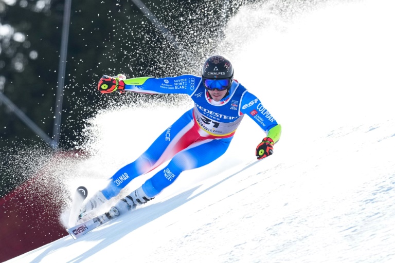 Le Français Nils Alphand ici pendant le Super-G des Mondiaux de Saalbach vendredi.