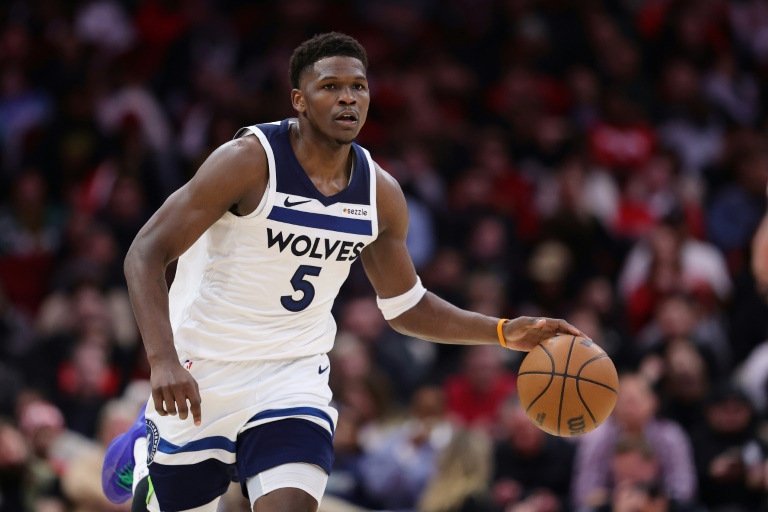 Anthony Edwards, des Minnesota Timberwolves, pendant le match de NBA contre les Houston Rockets le 22 février 1025 à Houston