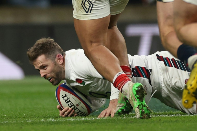 Elliot Daly, auteur de l'essai de la victoire pour l'Angleterre, contre la France, le 8 février