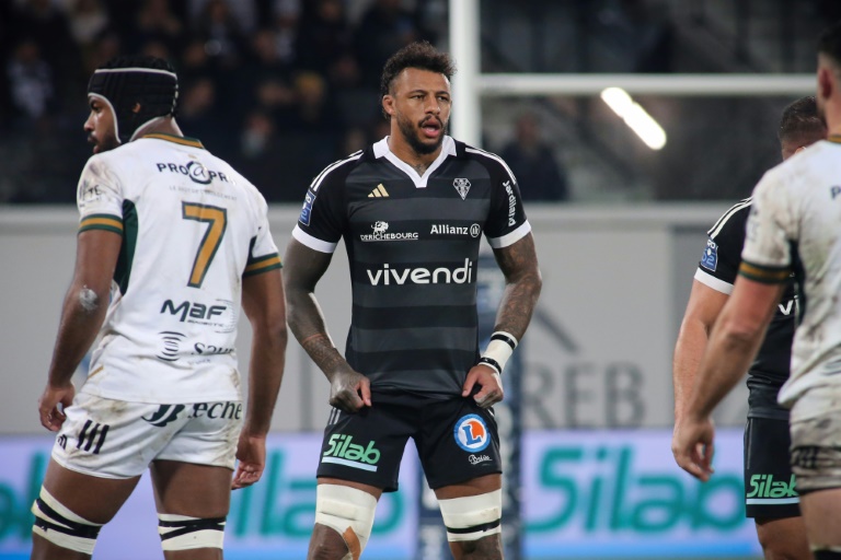 Courtney Lawes le 28 novembre avec son club de Brive (Pro D2) face à Montauban au stade Amedee-Domenech de Brive-la-Gaillarde