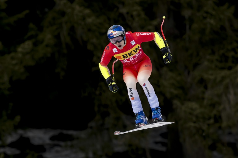 Le Suisse Marco Odermatt, vainqueur du super-G de Crans-Montana, le 23 février 2025